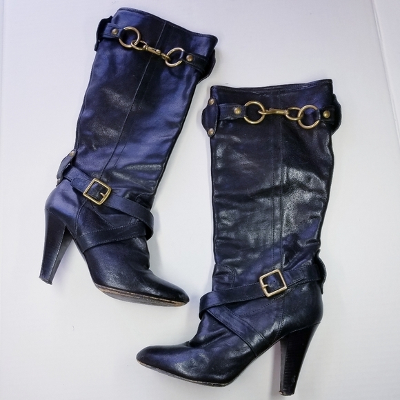 Coach | Knee Length‎ buckle Leather boots 7 - Picture 2 of 7